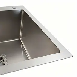 Кухонна мийка Platinum Handmade нержавійка 78x50B R (два отвори ,квадратний сифон 3.0/1.0), Нержавіюча сталь - мініатюра 3