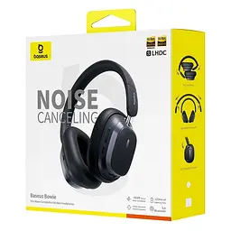 Накладні бездротові навушники Baseus Bowie H1s Noise-Cancellation (A00075301) Cluster Black - мініатюра 4