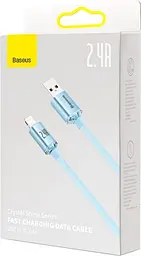 Кабель Baseus Crystal Shine Series Fast Charging Data Cable USB to iP 2.4A 2 м Sky Blue (CAJY001203) - мініатюра 7