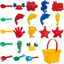Набір для піску Jiahe Plastic 22 шт. жовтий (JH002) - мініатюра 2