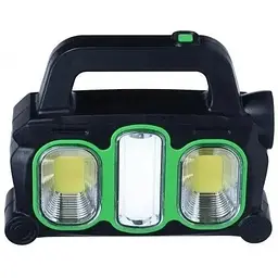 Ліхтар акумуляторний Solar Hurry-bolt HB-6169 кемпінговий переносний 3 режими сонячна батарея чорно-зелений