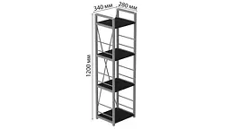 Етажерка 4/34 Серії Коннект 120x34x28 сірий ДСП Сосна Кембра 16мм FRD-104288 - мініатюра 5