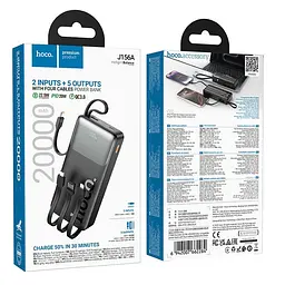 Універсальна мобільна батарея HOCO Founder PD fully compatible power bank with four cables 20000mAh J156A |1USB/1Type-C, 22.5W/3A, - мініатюра 2