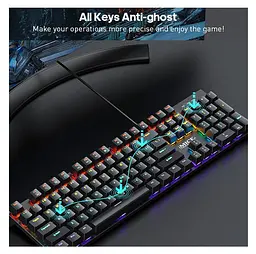 Клавиатура механическая игровая с подсветкой iMICE Model GK-600 USB Wired Type-C, Eng/Укр/Рус, Black - мініатюра 9