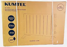 Конвекторний обігрівач Kumtel HC-2947 регулювання потужності з ніжками 2500 Вт Білий - мініатюра 5