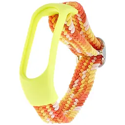 Ремінець Braided Buckle Enhanced Mi Band 3/4/5/6/7 Lime Помаранчевий
