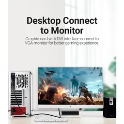 Кабель мультимедійний DVI M to VGA M 3.0m 24+5pin black Vention (EACBI) - мініатюра 4