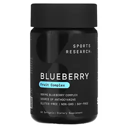 Екстракт чорниці Blueberry Concentrate 800 mg 60 рідких капсул Sports Research vit0006039
