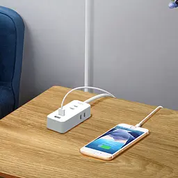 Подовжувач Aigo Power Strip 3 розетки 2 USB 1 m White AC0320 - мініатюра 3