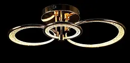 Люстра стельова LED Splendid Ray LT98120/1+1+1, 120W, золото, білий, сучасний стиль з пультом, димер - мініатюра 3