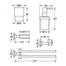 Набір аксесуарів Grohe Essentials Cube 40847001, Хром - мініатюра 2