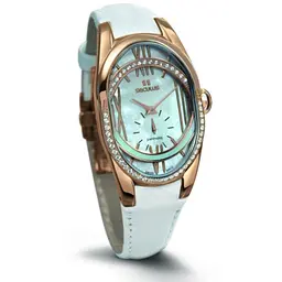 Наручний годинник Seculus 1668.2.1064 white, pvd-r cz stones, white leather