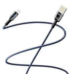 Кабель для заряджання та обміну даними Yoki YK-SM31 SMART Series USB/Lightning 12W 2.4A/5V 1.2 м Чорно-Синій - мініатюра 3