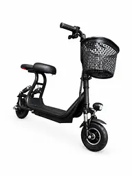 Дитячий електросамокат 500W 16Ah 8" з кошиком та сидінням чорний - мініатюра 2
