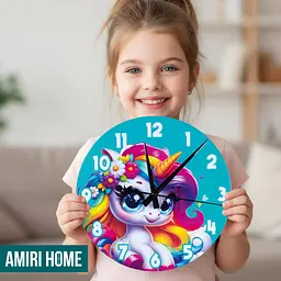 Настенные часы AMIRI HOME "Единорог" 28 см. бесшумные без стекла (VG1003) - миниатюра 4