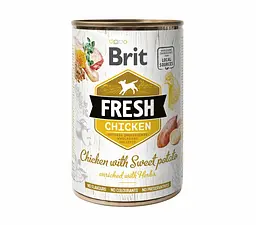 Вологий корм Brit Fresh Chicken with Sweet Potato 0.4 кг для собак (курка)