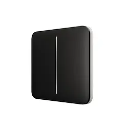 Розумний двоклавішний прохідний вимикач Ajax LightSwitch (2-gang/2-way) Jeweller (black/чорний) (26-00406) - мініатюра 3
