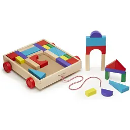 Кубики Melissa&Doug Набір дерев'яних блоків на візку (MD14209) - мініатюра 2