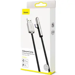 Кабель Baseus Iridescent Lamp Mobile Game Cable USB to Type-C 40W 4A 1m CAT7C-B01 Black - мініатюра 4
