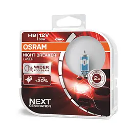 Комплект галогенових ламп OSRAM 64212NL H8 Night Breaker LASER NG +20% 12V 35W PGJ19-1 HardDuopet