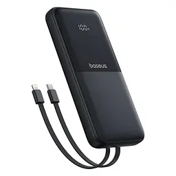 Повербанк Baseus 20000 mAh 22.5W з вбудованими кабелями Type-C та Lightning з LED-дисплеєм і швидкою зарядкою PD/QC
