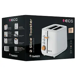 Тостер ECG ST 2768 Timber White - мініатюра 2