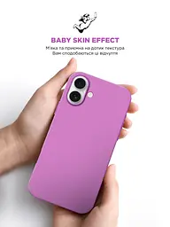 Силиконовый чехол для Apple iPhone 16 Plus, ICON2 Case, фиолетовый, противоударный, панель, защита всего корпуса, матовая поверхность Soft Touch, выступает над дисплеем, совместим с защитными стеклами и пленками, с микрофиброй, ArmorStandart (ARM79632) - мініатюра 8