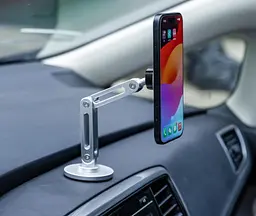 Автоутримувач XO C148 Universal Magnetic metal 360° rotating Holder сріблястий (7109739) - мініатюра 6