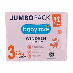 Підгузники Babylove 3 (4-9 кг) 92 шт Jumbo Pack