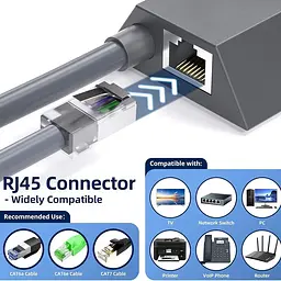 Мережевий адаптер Starlink lan Ethernet Gen 2 RJ45 Сірий (18623-hbr) - мініатюра 3