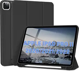Чохол-книжка BeCover Tri Fold Soft TPU з кріпленням Apple Pencil для Apple iPad Pro 11 2020/2021/2022 Black (711109) - мініатюра 2