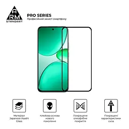 Захисне скло на Realme C85 Pro 4G з олеофобним покриттям, Pro, повне проклеювання, антистатичний і пиловідштовхуючий шар, 9H, самоклеючеся, 2.5D, на весь екран, антистатичний клей, ArmorStandart (ARM89893) - мініатюра 2