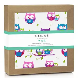 Пелюшка багаторазова Cosas непромокаюча Owls 70х120 см, фіолетова