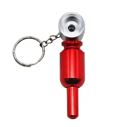 Трубка курильна металева HL-195 Silver Red (17849) - мініатюра 2
