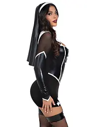 Костюм черниці Leg Avenue Holy Hottie Dress XS - мініатюра 3