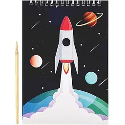 Скретчбук "Космос" 20-8807-WH-1 на спіралі, 10 аркушів, 14х20 см