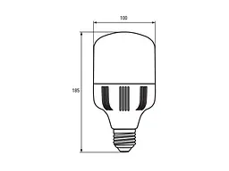 Лампа світлодіодна EUROLAMP 30W E27 4000K надпотужна (12) - мініатюра 3