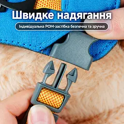 Шлея для собак Nunbell No-Pull з повідцем, регульована та світловідбивна XL, Синій - мініатюра 8