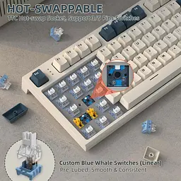 Клавіатура Attack Shark K86 RGB лінійні перемикачі Blue Whale бездротова Timing Machine (AS-6972792471198-TM-UA) [166764] - мініатюра 5