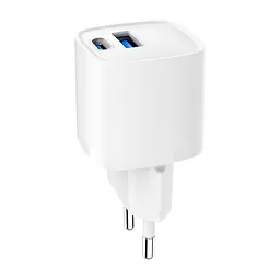 Зарядний пристрій Gembird 1xUSB-C PD20W + 1xUSB QC3.0 white (TA-UC-PDQC20-W-01) - мініатюра 7
