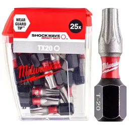 Набір біт Milwaukee SHOCKWAVE, TX20, 25мм, 25шт (4932430875) - мініатюра 2