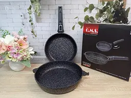 Набір сковорідок O.M.S. Collection 3284 Black 3 предмети - мініатюра 2