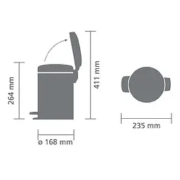 Відро для сміття Brabantia Pedal Bin біле 3 л (112126) - мініатюра 4