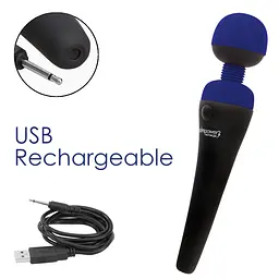 Вібромасажер PalmPower Recharge Blue, перезаряджуваний, гнучка головка, тревел-замок - мініатюра 5