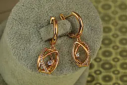 Сережки підвіски Xuping Jewelry Погляд 3,2 см золотисті - мініатюра 2