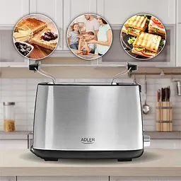 Тостер + підставка для булочок Adler AD 3214 900 Вт 7 режимів нержавіюча сталь автовідключення - мініатюра 6