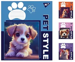 
Зошити учнівські 12 аркушів лінія. YES Pet style, 25 шт. в упаковці