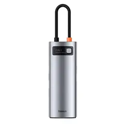 USB-хаб Baseus Metal Gleam Series 7-Port (Type-C to HDXiaomi4K@60Hz*1+USB3.0*3+PD*1+SD/TF*1) B00030708811-00 Grey - мініатюра 3