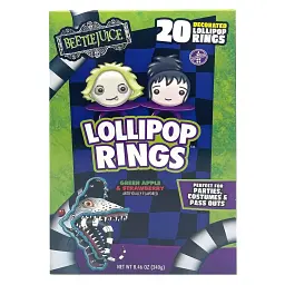 Льодяники у формі кілець Beetlejuice Lollipop Rings Box 20шт 240 г