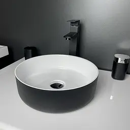 Раковина Adamant Arena New Ø36 см black/white glossy 100003194, Чорний - мініатюра 4
